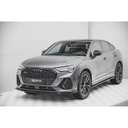 Накладка сплиттер на передний бампер на Q3 F3 Sportback S-Line